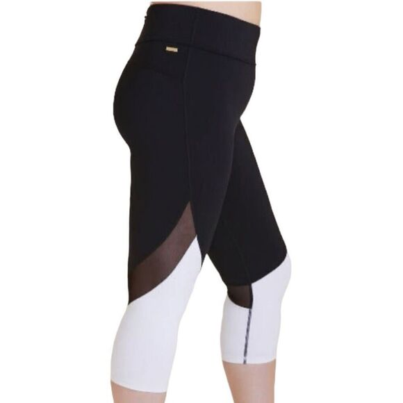 Alala x Revolve Captain gym leggings Size Large black & white mesh panel - Picture 2 of 6